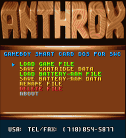 Anthrox - Gameboy Smart Card DOS For SWC DX (PD) ROM