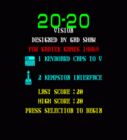 20-20 Vision (1986)(Gadtek Games) ROM
