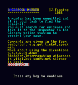 A Glasgow Murder (1986)(J. Fanning) ROM