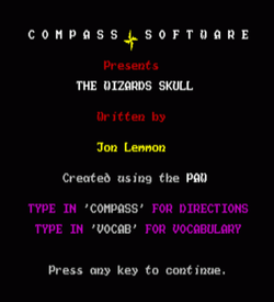 Blood Of Bogmole III - Wizards Skull (1986)(Compass Software)[master Tape] ROM