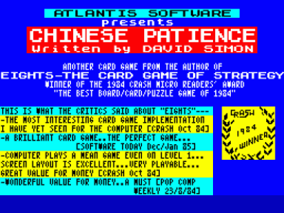 Chinese Patience (1985)(Atlantis Software)