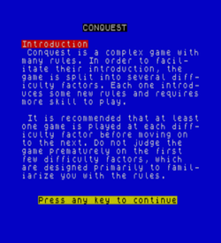 Conquest (1984)(Cheetahsoft) ROM
