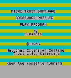 Crossword Puzzler (1983)(National Extension College Trust)(Side A)[16K] ROM