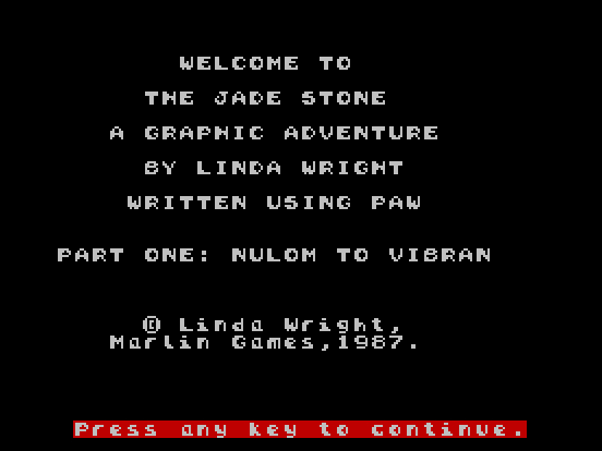 Jade Stone, The - Part 2 - Vibran To Kradoom (1987)(Zenobi Software)[re-release]