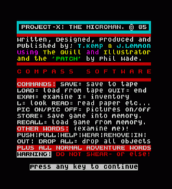 Project-X - The Microman (1985)(Compass Software)[a] ROM