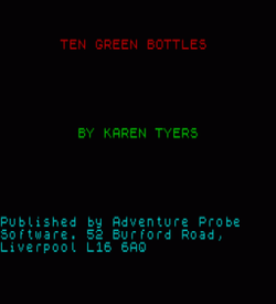 Ten Green Bottles (1995)(Zenobi Software)[128K] ROM