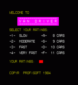 Van Driver (1984)(Profisoft) ROM